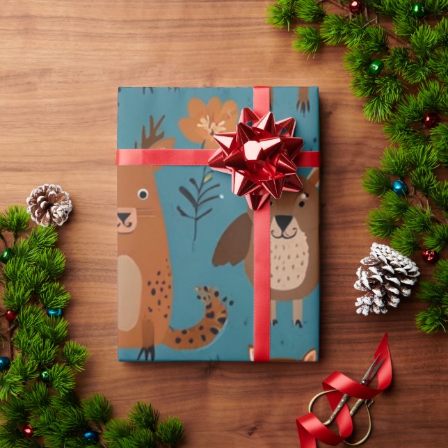 Papel de Regalo Animales Adorables (Regalo de vacaciones)