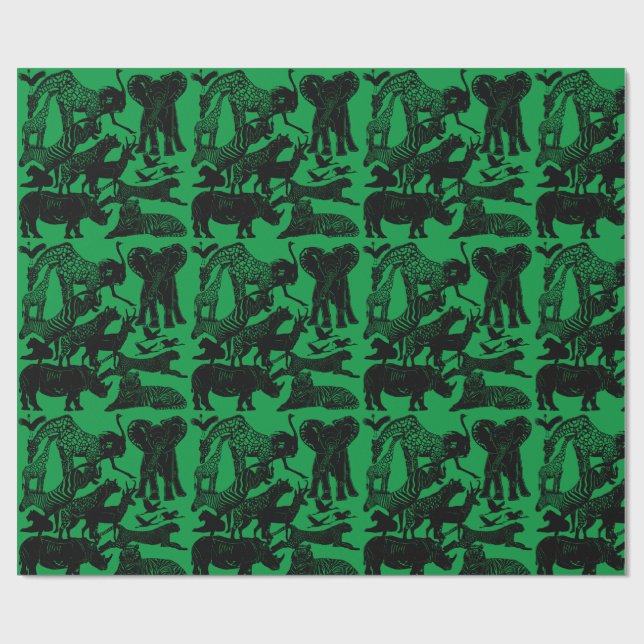 Papel De Regalo Animales africanos adoran regalo único (Superficie plana)
