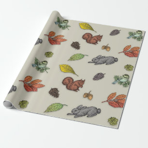Papel De Regalo Animales Autum