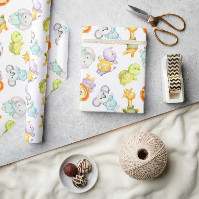 Papel De Regalo Animales Bebés Salvajes (Artesanía)