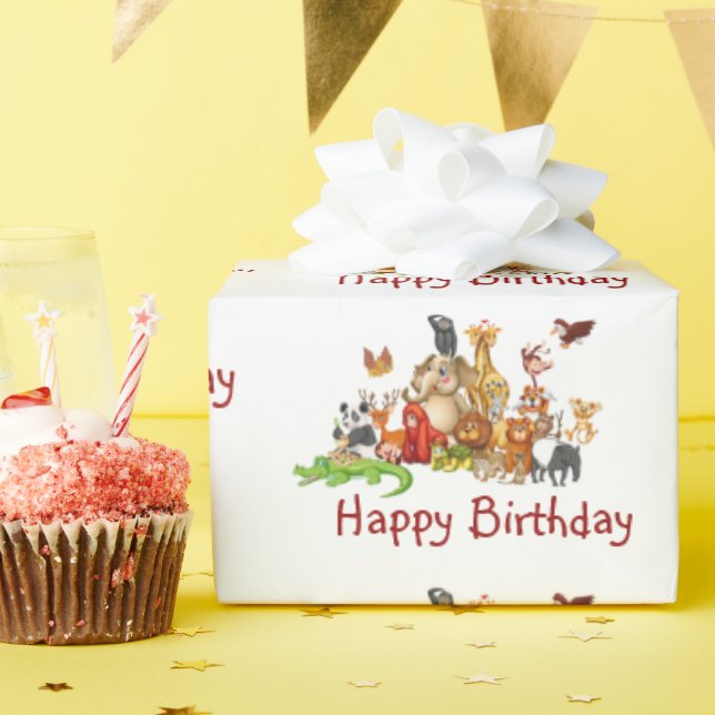 Papel De Regalo Animales cortos (Fiesta de cumpleaños )