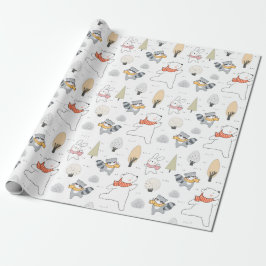 Papel De Regalo Animales de bosque adorables