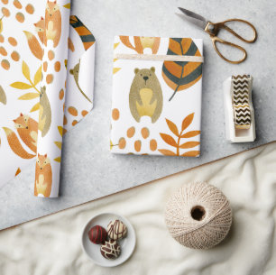 Papel De Regalo Animales de bosques en el bosque