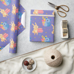 Papel De Regalo Animales De Cumpleaños De Cuta