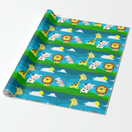 Papel De Regalo Animales de dibujos animados    