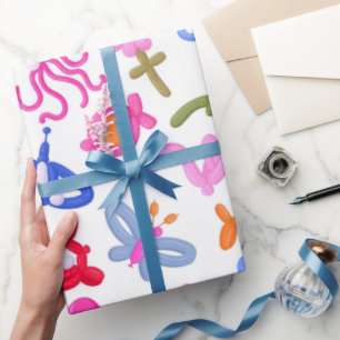 Papel De Regalo Animales de Globo Adorables Patrón Colorido para N