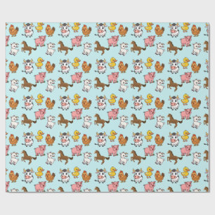 Papel De Regalo Animales de granja