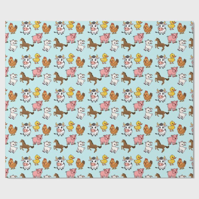 Papel De Regalo Animales de granja (Superficie plana)