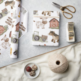 Papel De Regalo Animales de granja Fiesta de cumpleaños 1