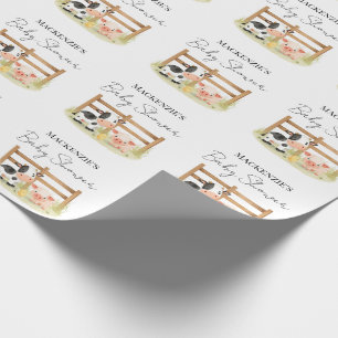 Papel De Regalo Animales de granja lindos Vaca, Cerdo y Pollito  F