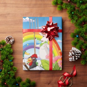 Papel De Regalo Animales de granja personalizados. Editable