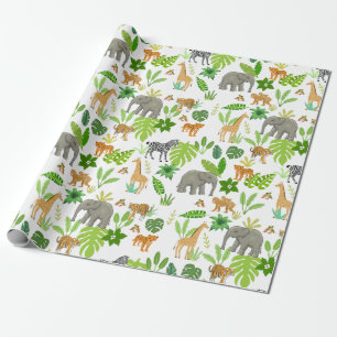Papel De Regalo Animales de la Jungla