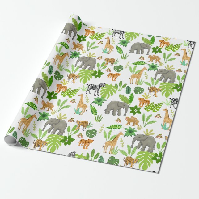 Papel De Regalo Animales de la Jungla (Desenrollado)