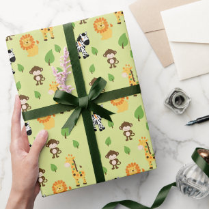 Papel De Regalo Animales de Safari de la Jungla