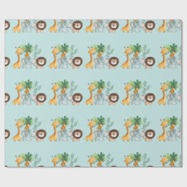 Papel De Regalo Animales de safari jungla Tropical 