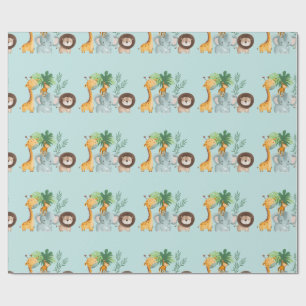 Papel De Regalo Animales de safari jungla Tropical
