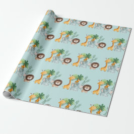 Papel De Regalo Animales de safari jungla Tropical 