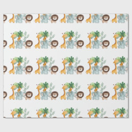Papel De Regalo Animales de safari jungla Tropical 