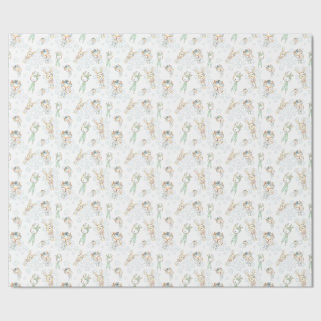 Papel De Regalo Animales de Woodland de bebé (Costura)