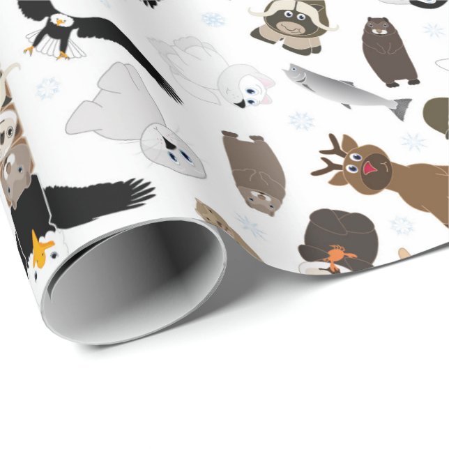 Papel De Regalo Animales del Ártico Alaska 1 (Esquina del rollo)