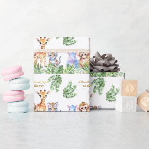 Papel De Regalo Animales del bebé de la selva tropical
