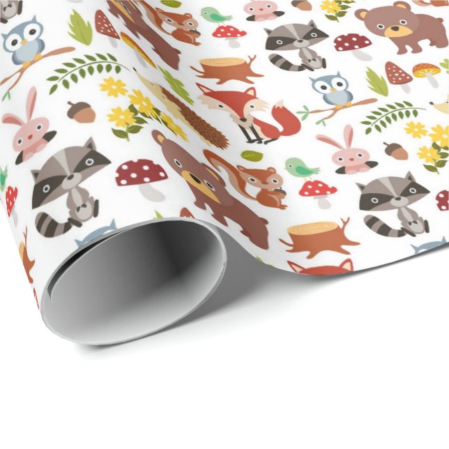 Papel de Regalo - Animales del Bosque (Esquina del rollo)