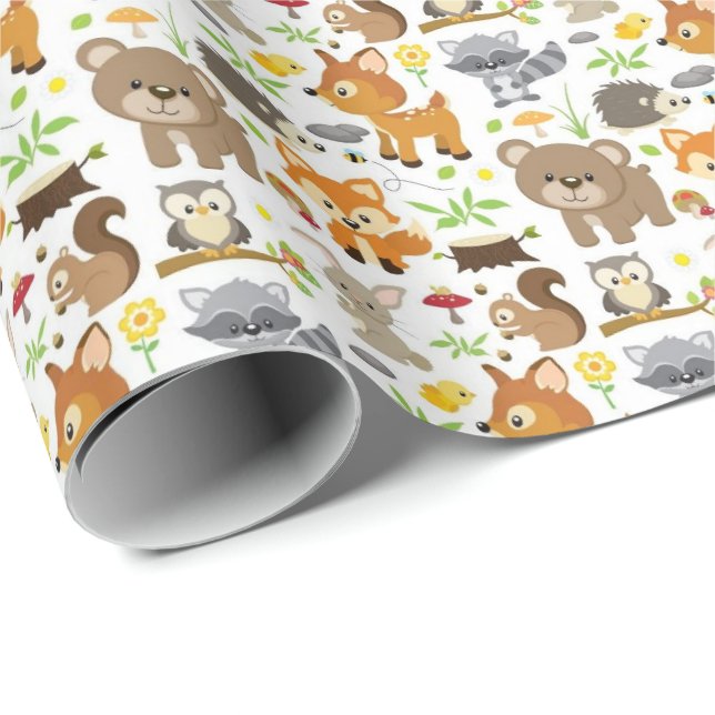 Papel de Regalo - Animales del Bosque 2 (Esquina del rollo)