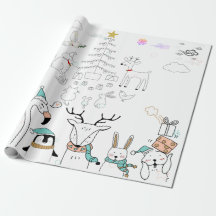 Papel de regalo ANIMALES DEL BOSQUE ADORABLES EN N