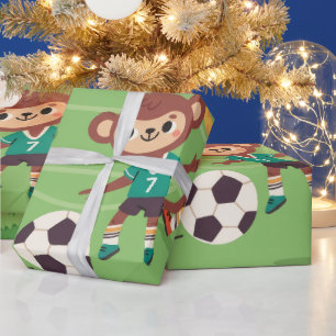 Papel De Regalo Animales Divertidos de Fútbol