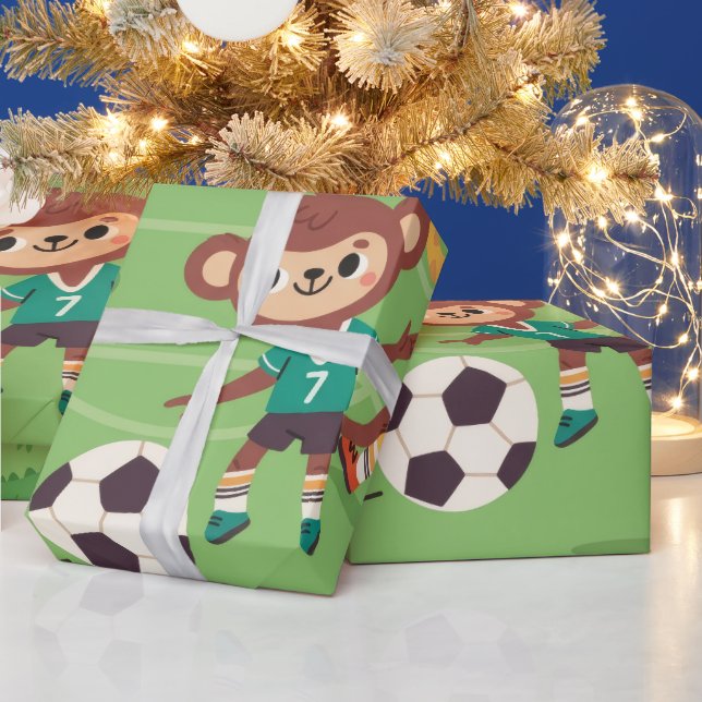 Papel De Regalo Animales Divertidos de Fútbol (Vacaciones)