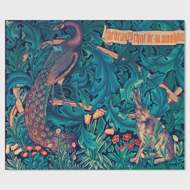 Papel De Regalo Animales en el bosque, William Morris (Superficie plana)
