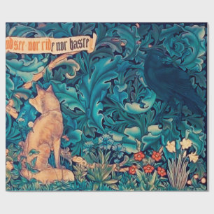 Papel De Regalo Animales en el bosque, William Morris envolviendo