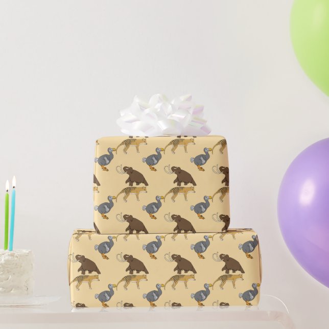 Papel De Regalo Animales extintos (Regalos de fiesta)