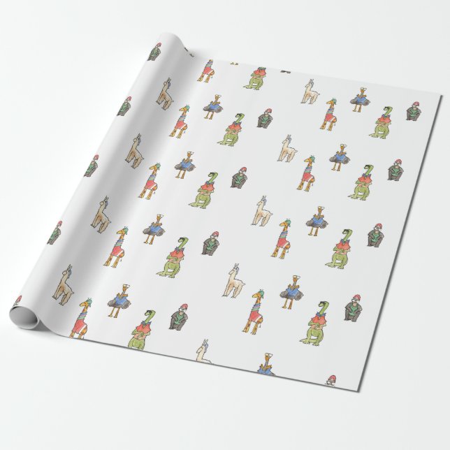 Papel De Regalo Animales Fiestas (Desenrollado)