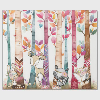 Papel De Regalo Animales forestales tribales encantados
