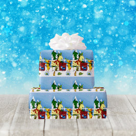 Papel De Regalo Animales mascotas aman a los Navidades envolviendo
