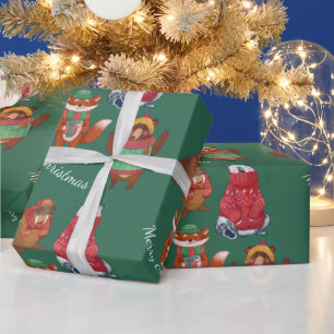 Papel De Regalo Animales navidades
