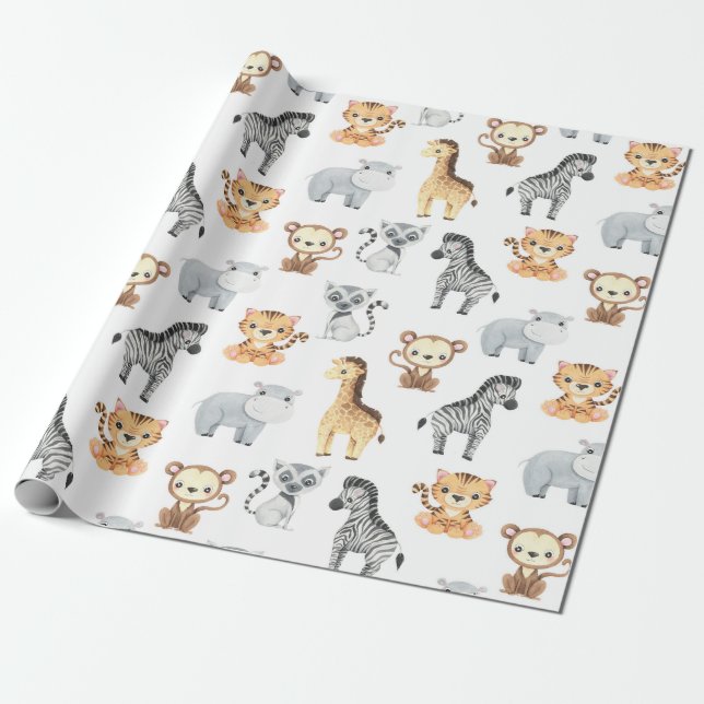Papel De Regalo Animales para bebés (Desenrollado)