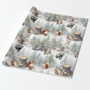 Papel De Regalo Animales para bebés del bosque de Woodland Winter