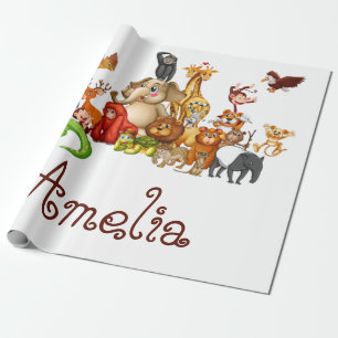 Papel De Regalo Animales personalizados para niños