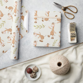Papel De Regalo Animales salvajes Giraffe Kids