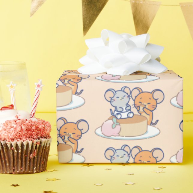 Papel De Regalo Anime Tuffy y Jerry Cheesecake (Fiesta de cumpleaños )