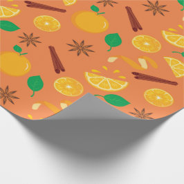 Papel De Regalo Anise, una estrella y Naranjas, un día de acción d