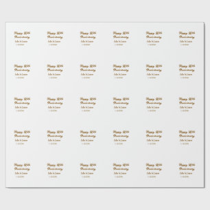 Papel De Regalo Aniversario 20 feliz marrón dorado nombre datsimpl