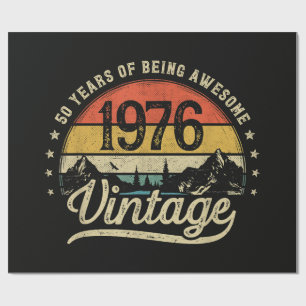 Papel De Regalo Aniversario 50 años de edad 1976 Vintage