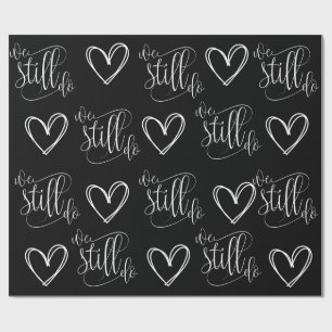 Papel De Regalo Aniversario boda Corazón Negro