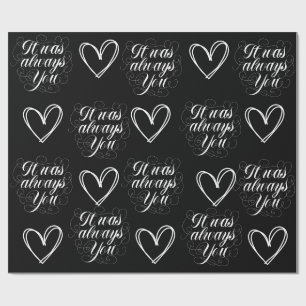 Papel De Regalo Aniversario boda Negro Romántico