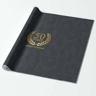 Papel De Regalo Aniversario de bodas de oro 50 personalizable