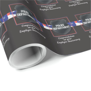 Papel De Regalo Aniversario de Empleado de Policía, Felicitaciones