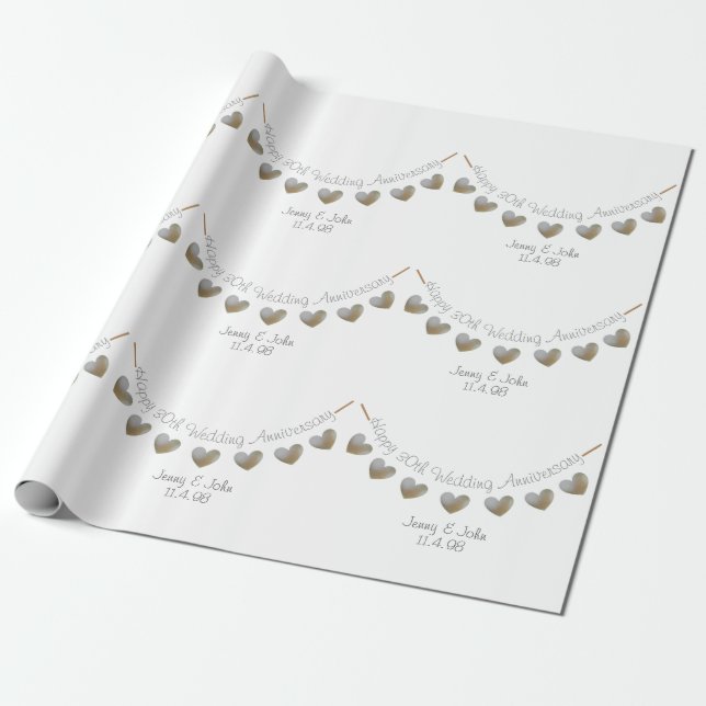 Papel De Regalo Aniversario de la 30ª perla boda (Desenrollado)